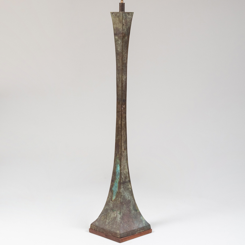 Appraisal: Bronze Verdigris Floor Lamp Attributed to Stewart Ross James Unmarked