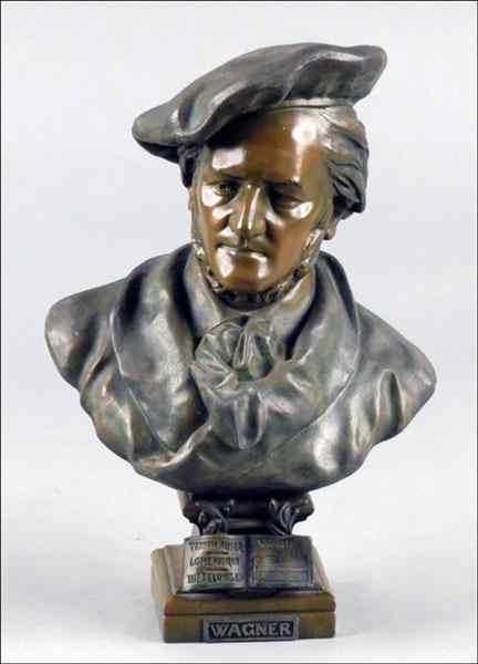 Appraisal: PATINATED METAL FIGURE OF WAGNER H '' Condition No Specific