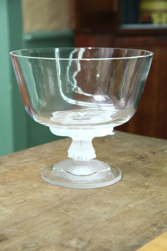 Appraisal: LALIQUE CRYSTAL PEDESTAL BOWL Clear circular base and bowl with