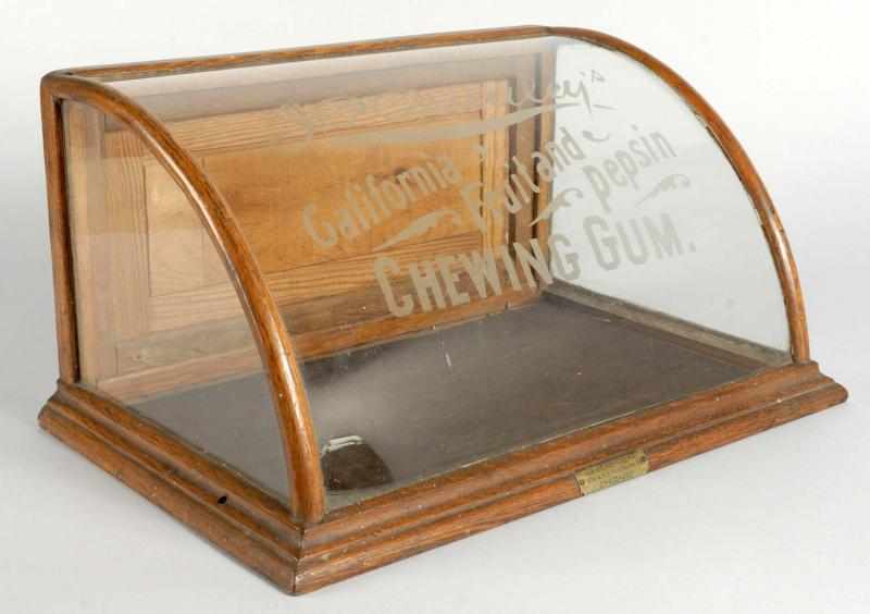 Appraisal: Primley's Gum Showcase Description Circa All original Acid-etched glass is