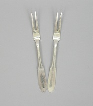 Appraisal: Pair of Georg Jensen Stainless Cold Cut Forks Identical pair