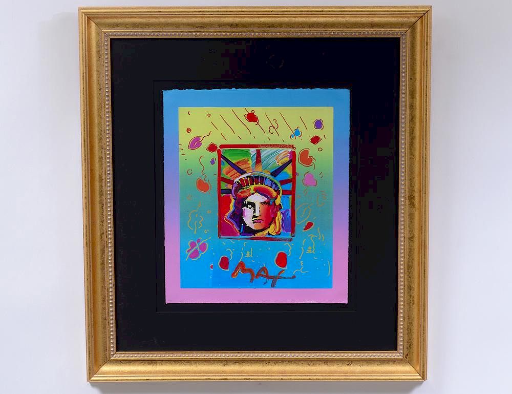 Appraisal: PETER MAX American Born Liberty Head Signed l r Serigraph