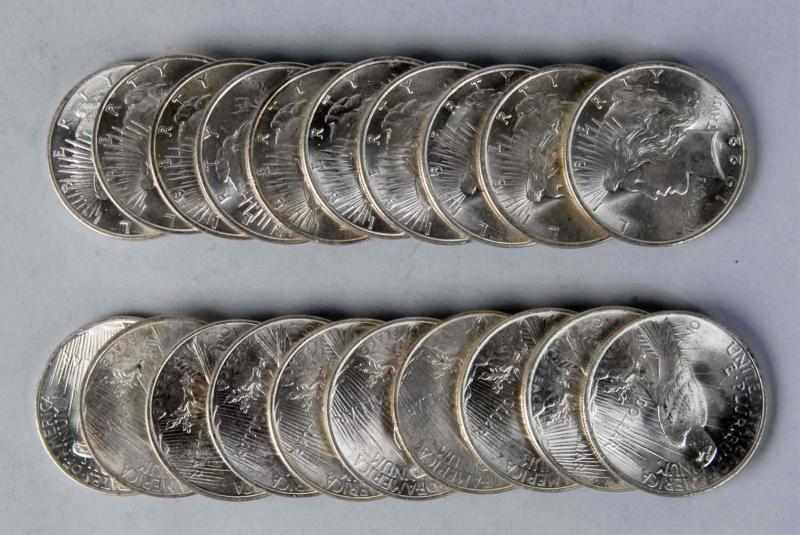 Appraisal: BU Roll of Peace Dollars Description coins