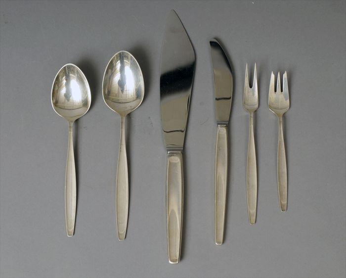 Appraisal: Georg Jensen Sterling Silver 'Cypress' Pattern Part Flatware Service Comprising