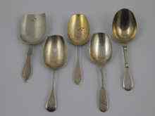 Appraisal: Russian silver A group of five silver caddy spoons with