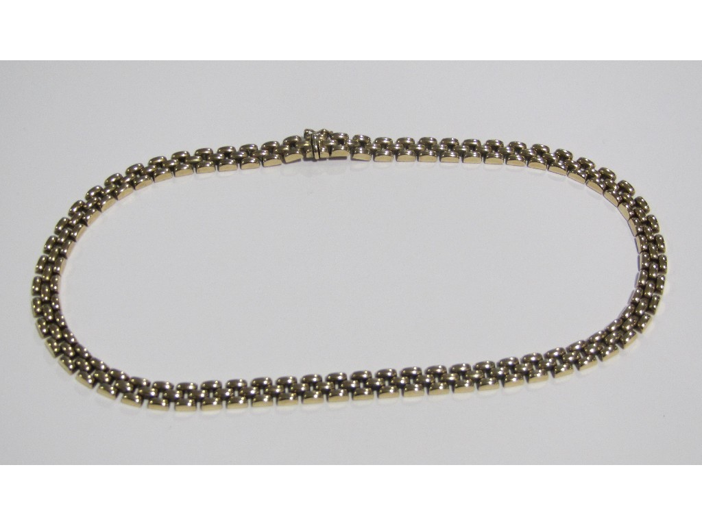 Appraisal: Mappin Webb ct gold brick link necklace Approximately gms