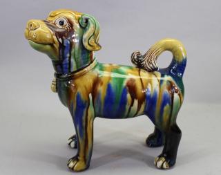 Appraisal: Early th C Glazed Terracotta Dog Early th C Glazed