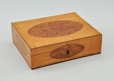 Appraisal: A Curly Maple and Burlwood Box English ca th Century