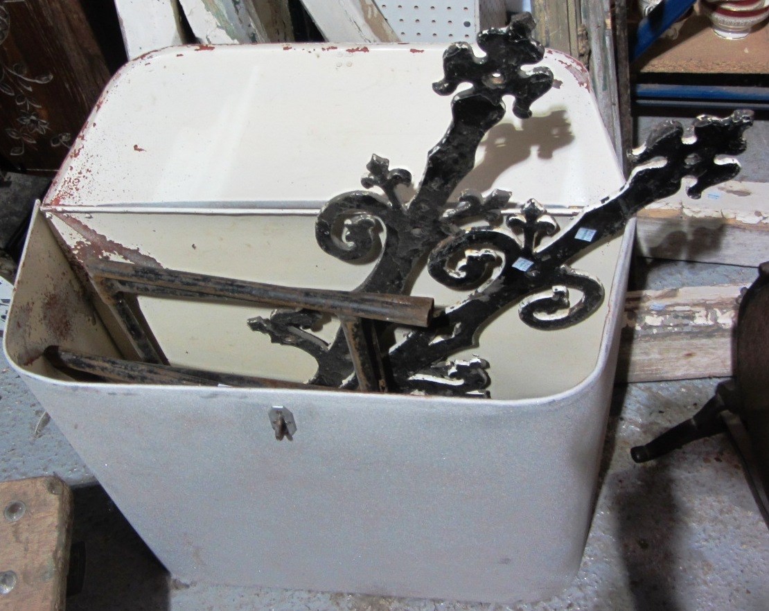 Appraisal: A white painted luggage box and a small quantity of