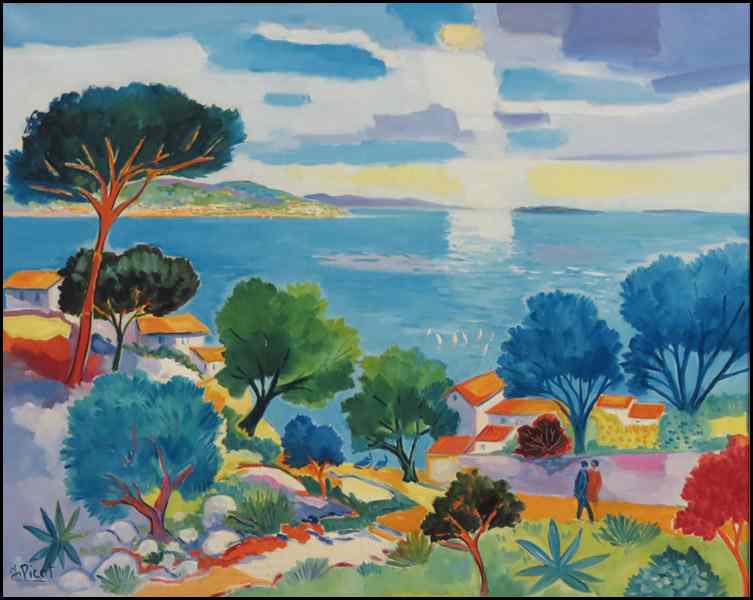 Appraisal: JEAN-CLAUDE PICOT B LES ARBRES BLEUS A THEOULE CANNES Oil