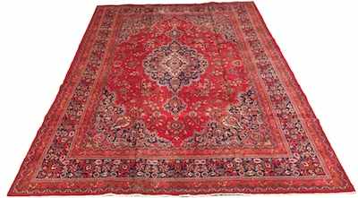 Appraisal: A Persian Mashad Carpet Apprx '- x '- Low wool