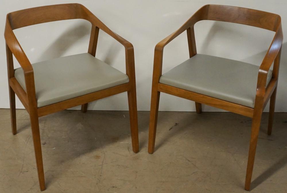 Appraisal: Pair Mid-Century Modern Style Walnut Bentwood 'Full Twist' Open Arm