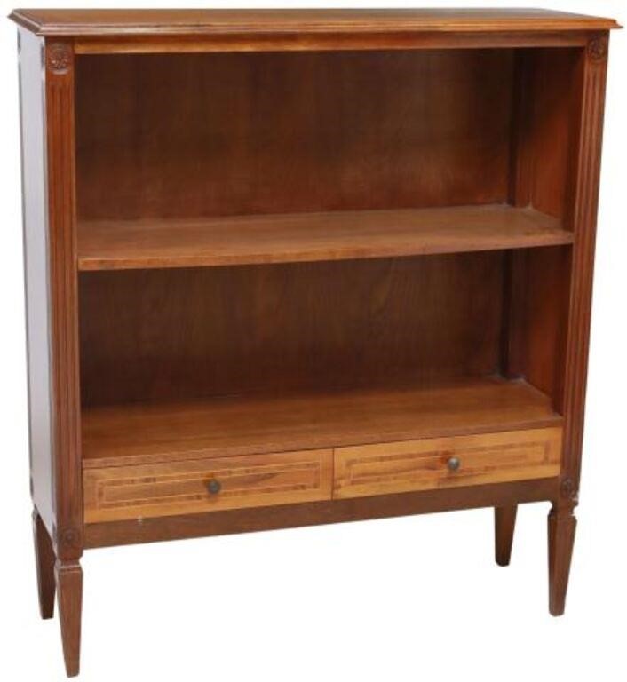 Appraisal: Italian fruitwood bookcase th c having stepped rectangular top with