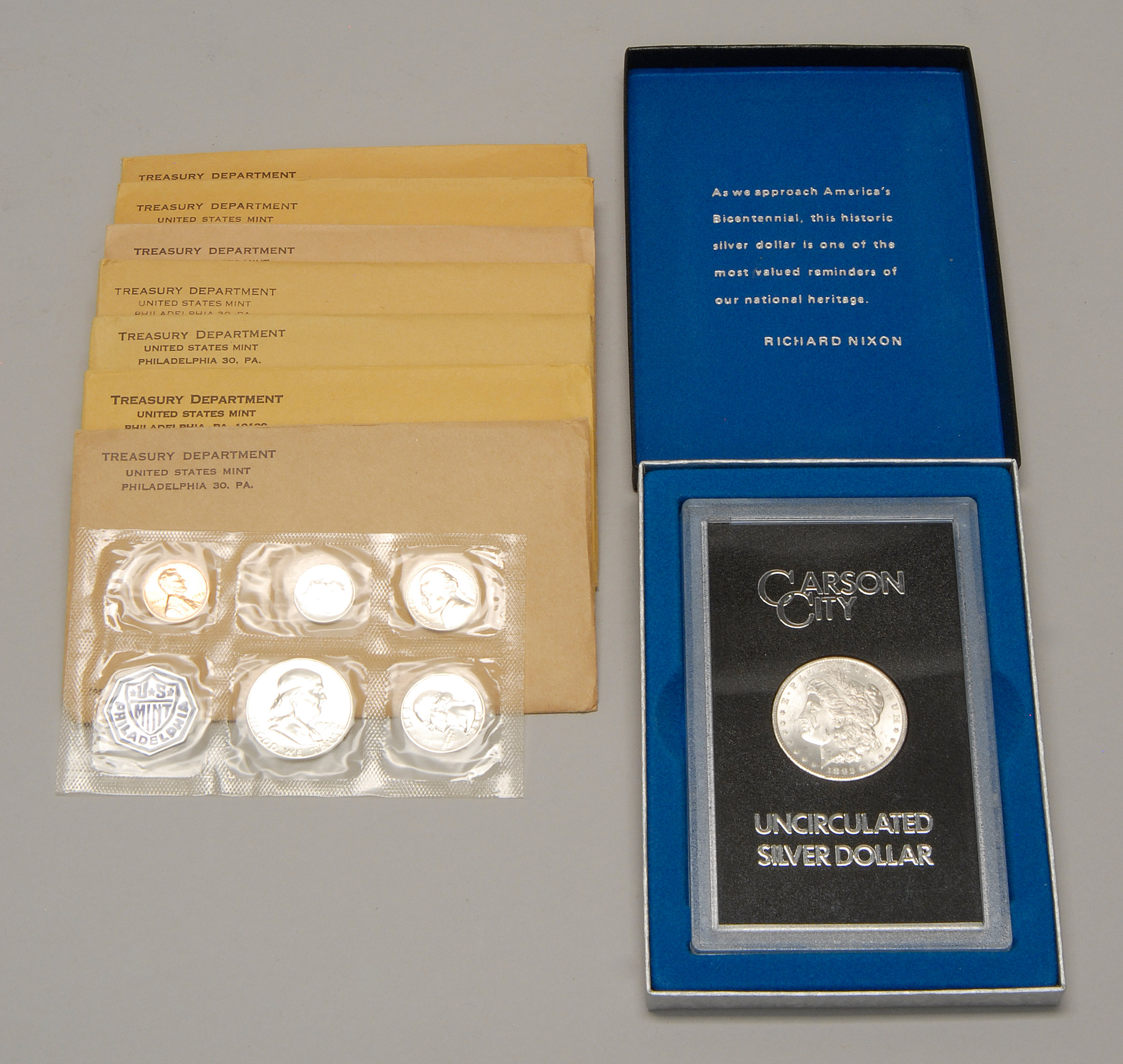 Appraisal: SEVEN U S PROOF SETS - TOGETHER WITH CC MORGAN