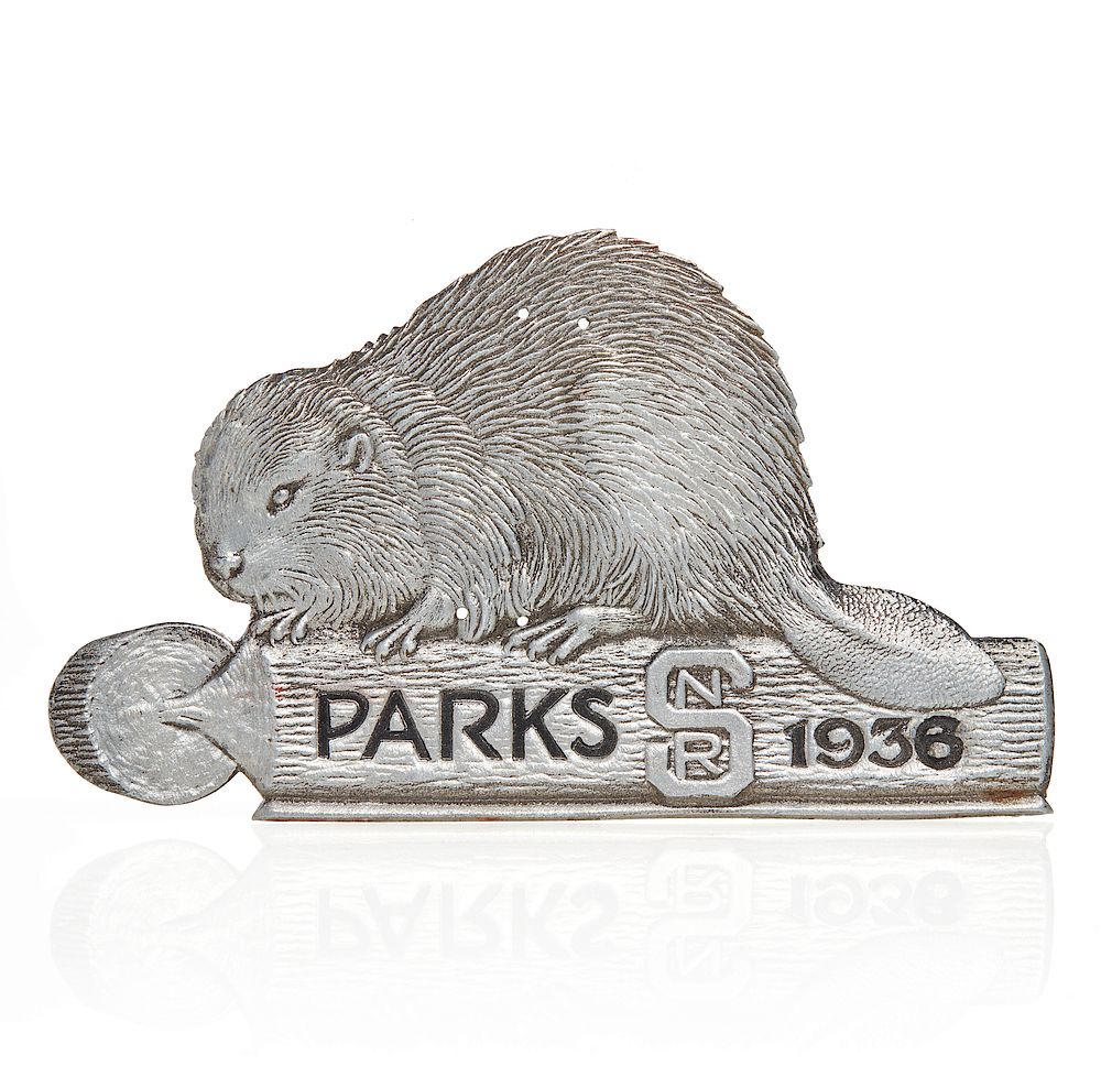 Appraisal: Saskatchewan Parks Radiator Badge Aluminum Saskatchewan Parks radiator badge featuring