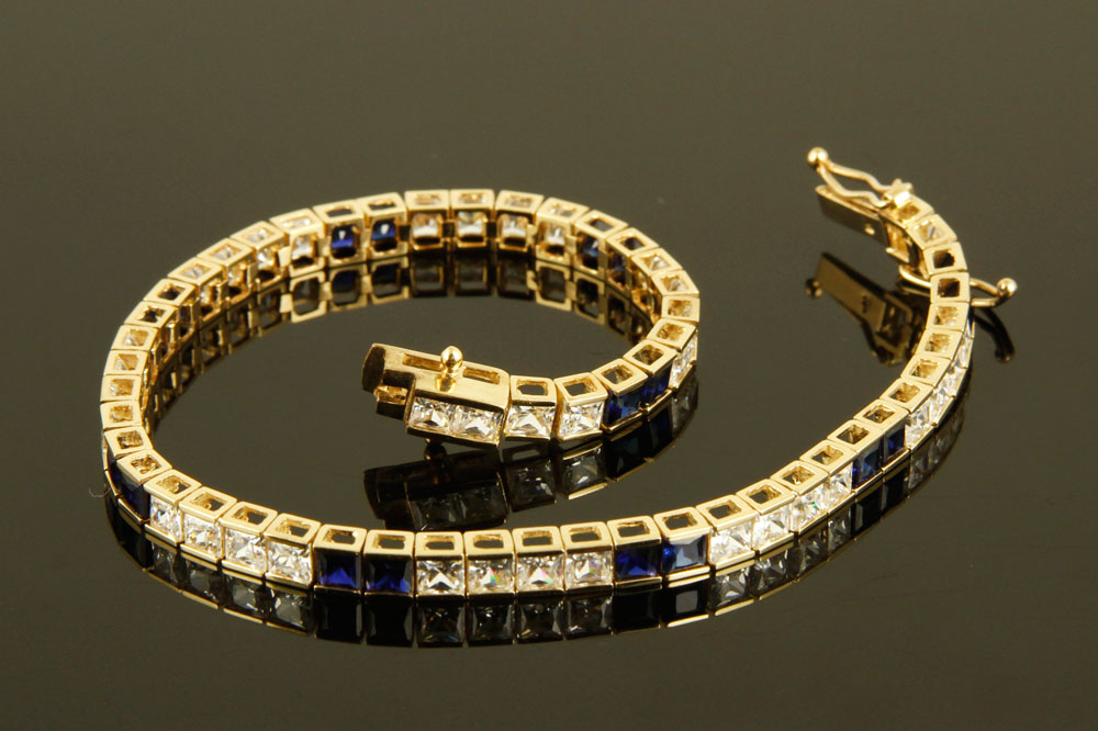 Appraisal: A - K Gold Cubic Zirconia Tennis Bracelet K yellow