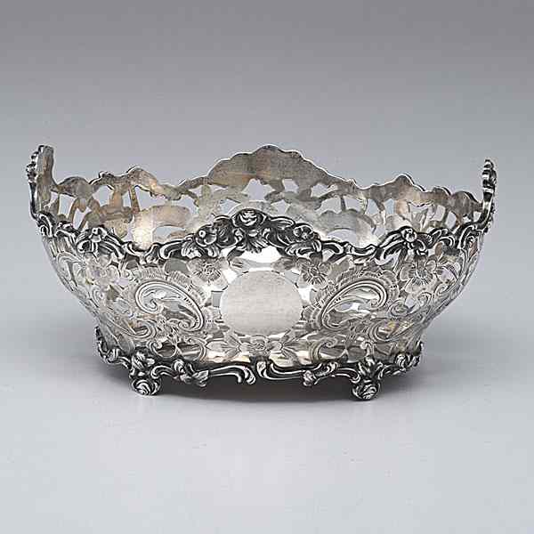 Appraisal: English Sterling Basket London England ca a sterling silver basket