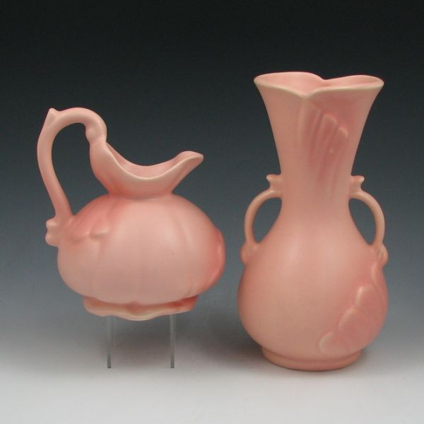 Appraisal: Weller Pastel vase and pitcher in peach Both marked Weller