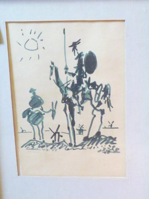 Appraisal: PABLO PICASSO - Don Quixote lithograph limited edition x stained