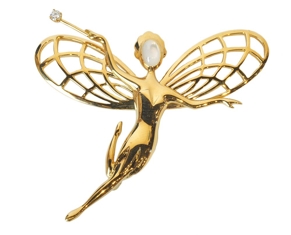 Appraisal: Van Cleef Arpels K YG Fairy Brooch Van Cleef and