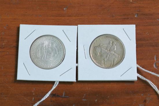 Appraisal: TWO COMMEMORATIVE SILVER HALF DOLLARS Stone Mountain Memorial Rhode Island