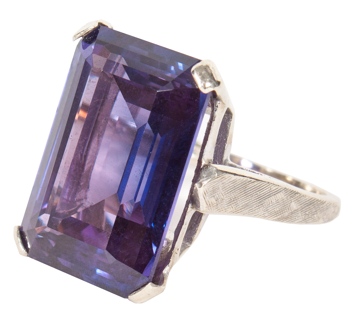 Appraisal: Lady's K white gold amethyst ring size grams