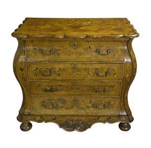 Appraisal: An th Century Dutch marquetry chest of bomb form the