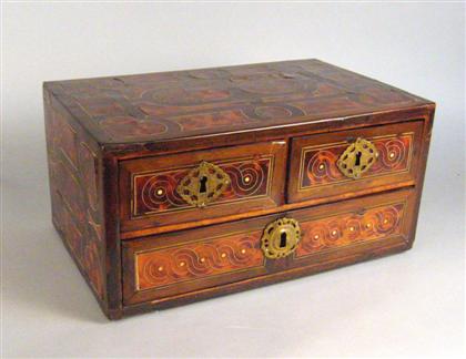 Appraisal: Iberian colonial tortoiseshell bone and rosewood table cabinet th th