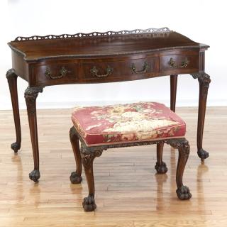 Appraisal: George III style mahogany dressing table and stool George III