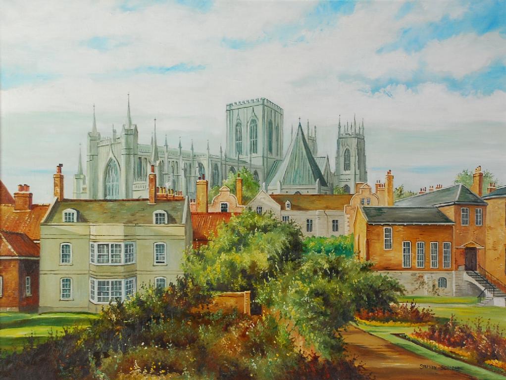 Appraisal: STEPHEN SCHOLES OIL PAINTING ON CANVAS 'Rochdale Parish Church' views