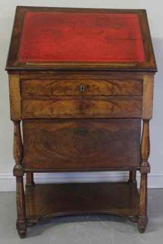 Appraisal: Regency Mahogany Leather Top Architect's Desk With original patina and