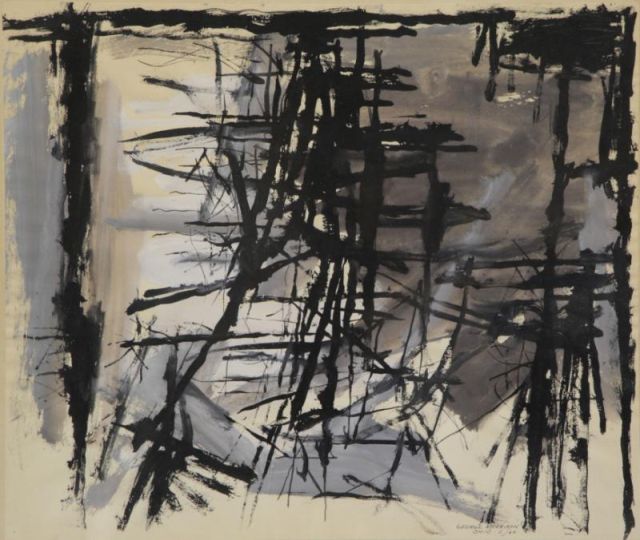 Appraisal: MORRISON George Gouache on Paper AbstractComposition Signed 'GEORGE MORRISON OHIO