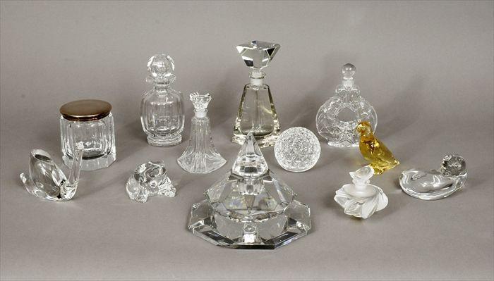 Appraisal: Four Baccarat Glass Animal Figures Including a cat a frog