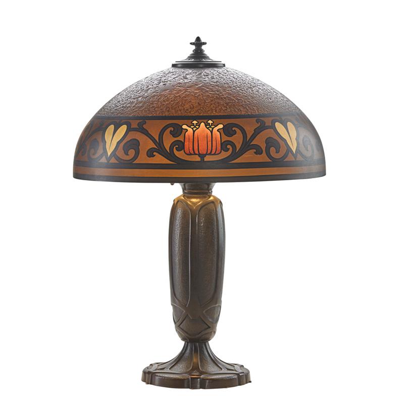 Appraisal: BRADLEY HUBBARD Fine table lamp Condition Report Nice original patina