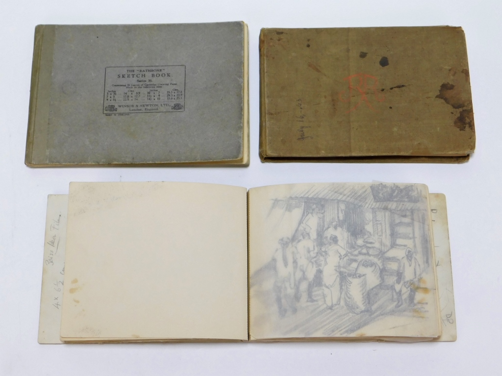 Appraisal: PC ANTIQUE C SKETCHBOOKS PENCIL ILLUSTRATIONS United States Late th-