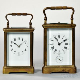 Appraisal: Two Striking Carriage Clocks France c both in brass and