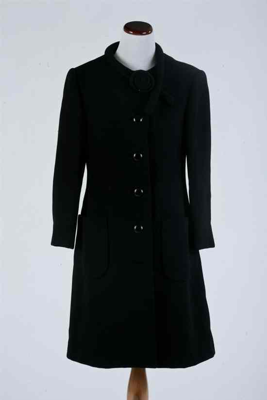 Appraisal: VINTAGE CHRISTIAN DIOR MODELE ORIGINAL BLACK WOOL COAT s numbered