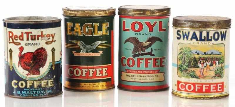 Appraisal: Lot of -Pound Coffee Tins Description For the birds lot