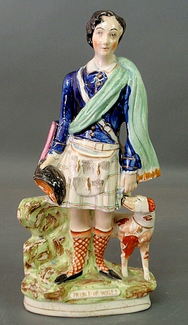 Appraisal: Staffordshire figure of the Prince of Wales with his dog