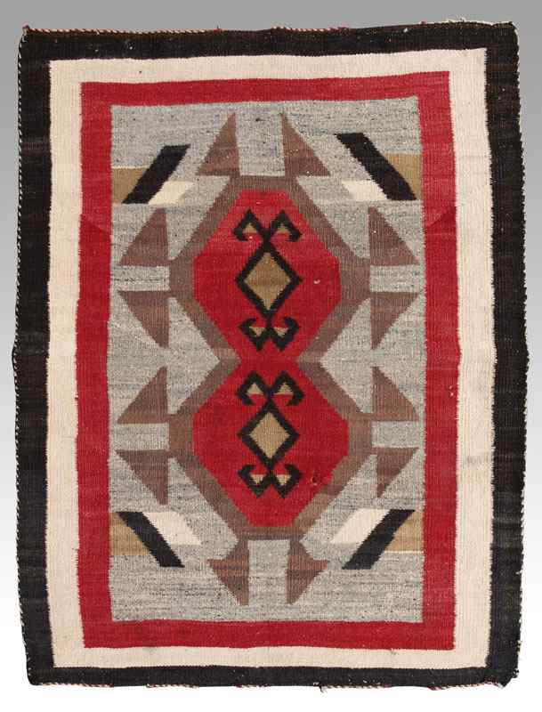 Appraisal: CIRCA 'S NATIVE AMERICAN NAVAJO HAND WOVEN WOOL RUG ''