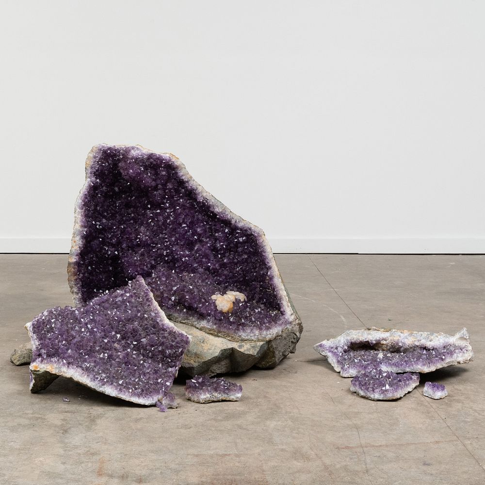 Appraisal: Large Amethyst Geode Together with a group of smaller fragments