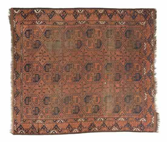 Appraisal: A Bokhara Wool Rug having three rows of geometric decoration