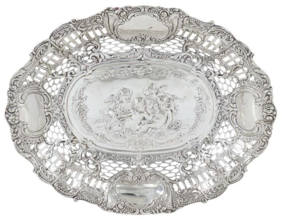 Appraisal: GERMAN ROCOCO REVIVAL SILVER RETICULATED DISHGerman Rococo Revival silver dish