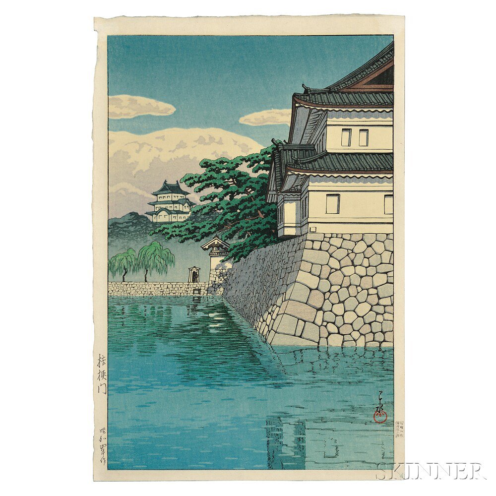 Appraisal: Kawase Hasui - Kikyo Gate at the Imperial Palace Japan