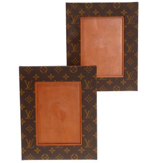 Appraisal: Louis Vuitton table-top picture frames th c monogram canvas for