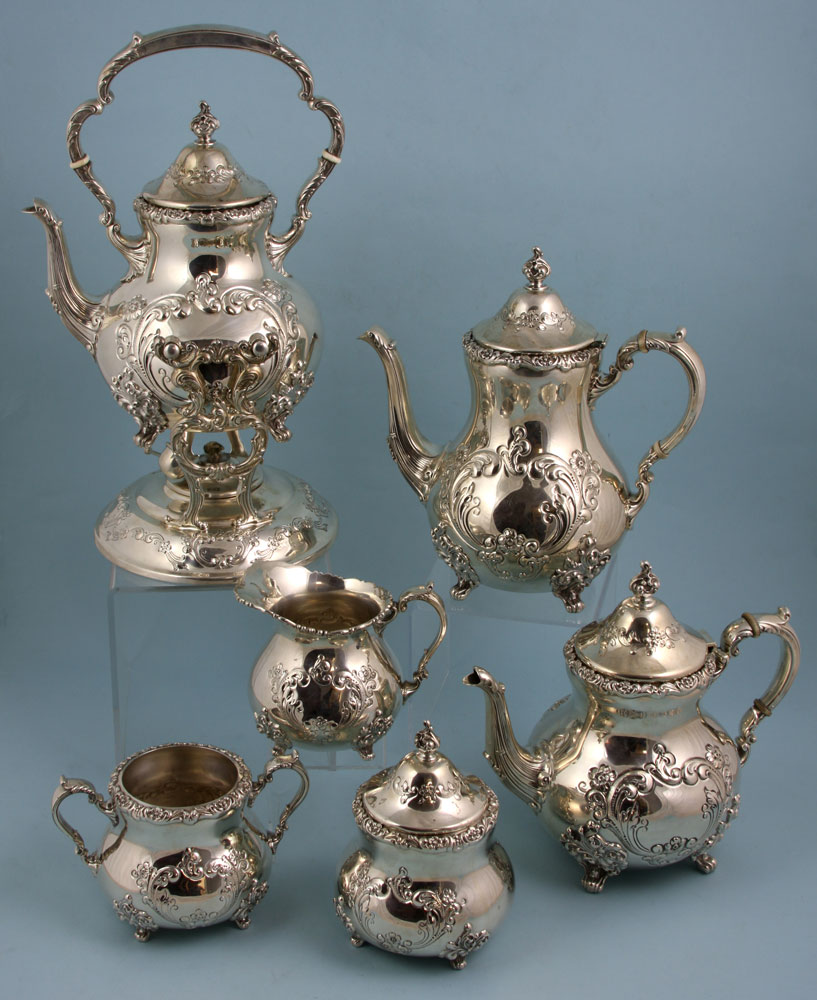 Appraisal: - Poole Sterling Silver Tea Coffee Set Very heavy Poole