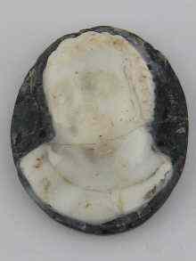 Appraisal: A Roman glass cameo bust portrait of a boy x