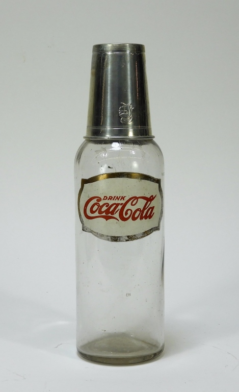 Appraisal: C COCA-COLA FOIL LABEL GLASS SYRUP BOTTLE United States Circa