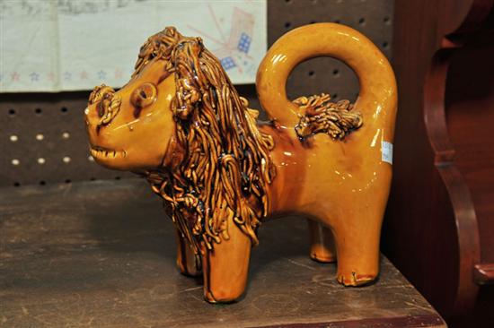 Appraisal: CONTEMPORARY REDWARE LION By Lester Breininger signed ''LB Pa ''