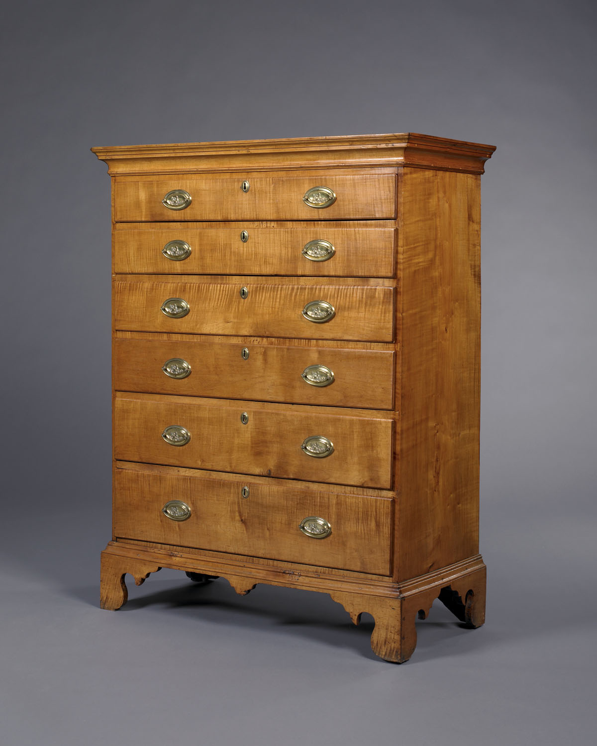 Appraisal: EASTERN CONNECTICUT OR RHODE ISLAND CHIPPENDALE MAPLE TALL CHEST OF